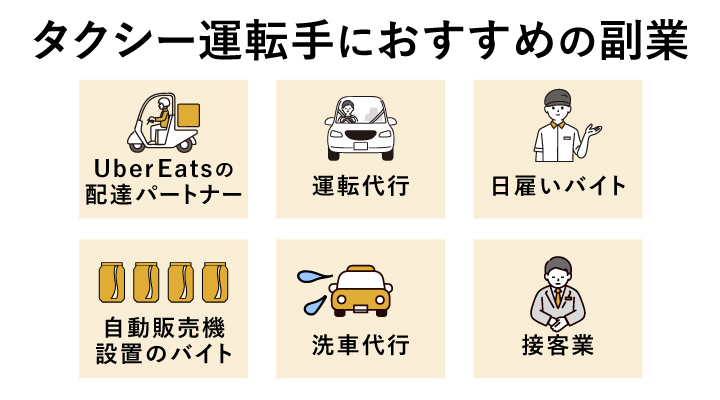 タクシー運転手におすすめの副業