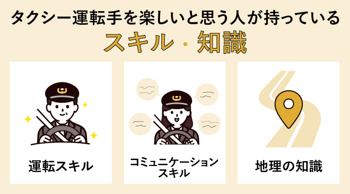 タクシー運転手を楽しいと思う人が持っているスキル・知識