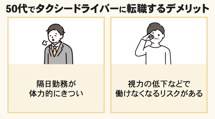 50代でタクシードライバーに転職するデメリット