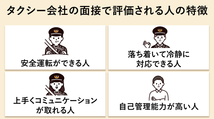 タクシー会社の面接で評価される人の特徴